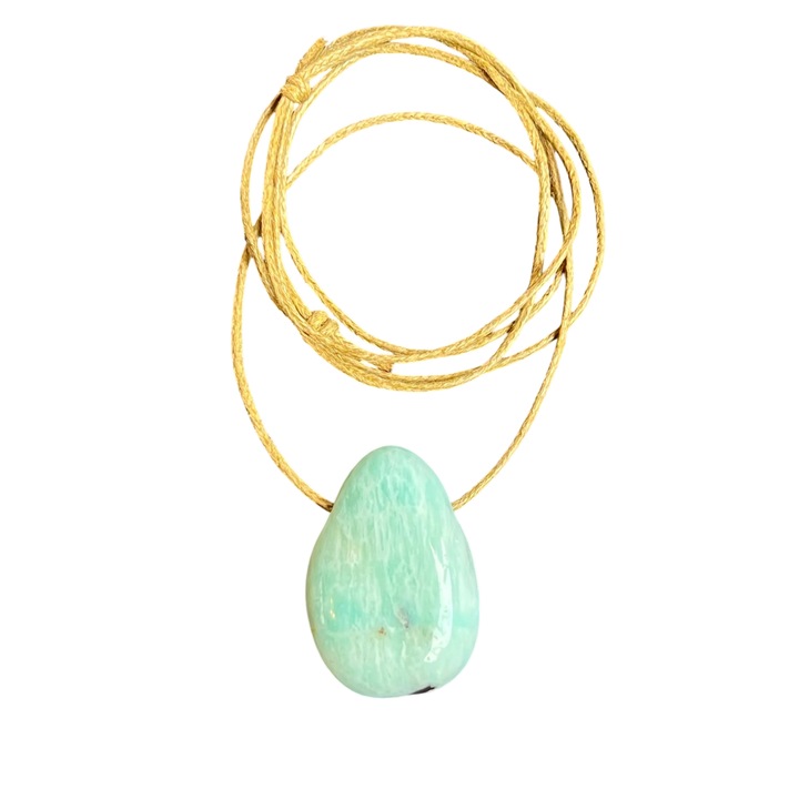 Colier pandantiv amazonit DROP, Druzy, pietre semipretioase