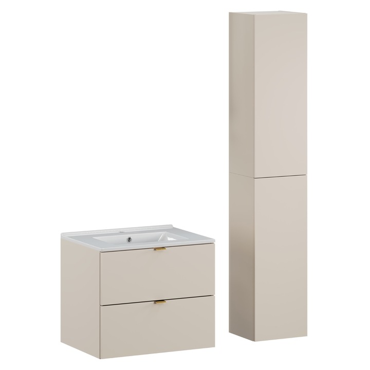 Set mobilier baie 60cm, Dalia Cashmere, umywalka Lava, 46cm