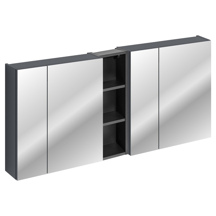 Set mobilier baie Comad Santa Fe Deep Blue, cu oglinda, 140x17cm