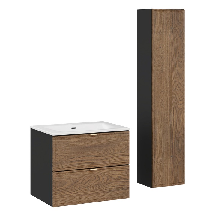 Set mobilier baie 60cm, Talia Casella, stejar Casella