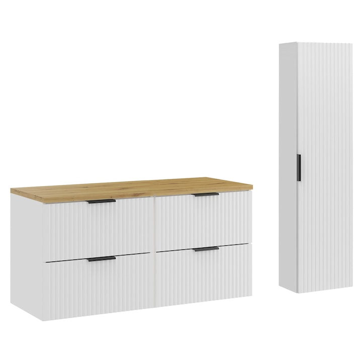 Set mobilier baie Comad, 120x46cm, alb