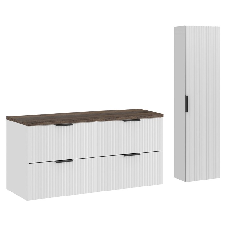 Set mobilier baie Comad, 120x46cm, alb