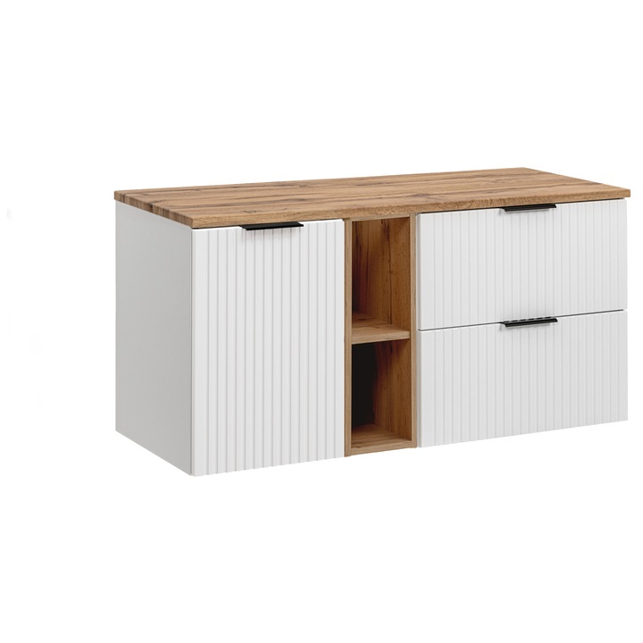 Set mobilier baie Comad Adel White, 140x46cm