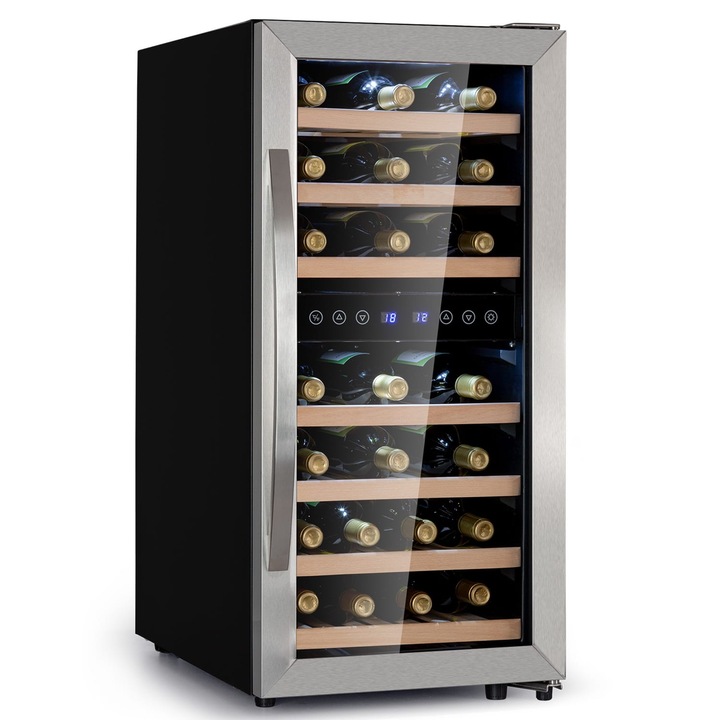 Klarstein, Vinamour 33 Duo, Frigider Pentru Vin, 2 Zone, 89 L / 33 Sticle, 5-18 °C, Control Tactil