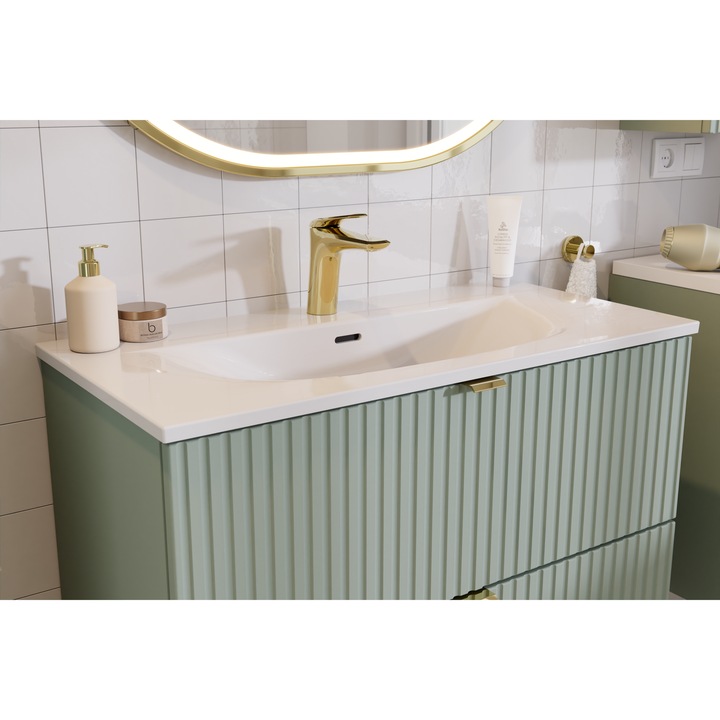 Set mobilier baie 80cm, Nova Cashmere, cu umywalka meblowa, 40cm adancime