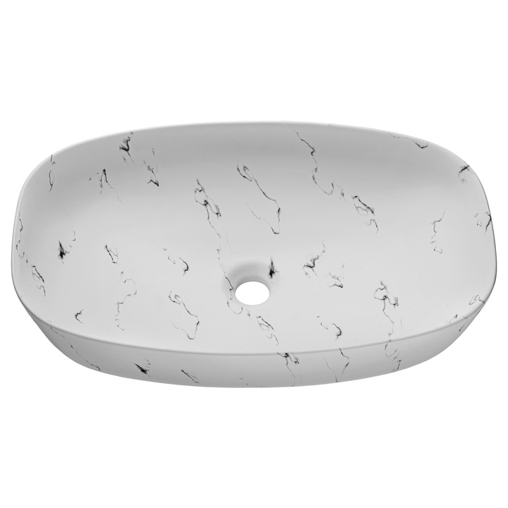 Lavoar nablat, Comad, 60x38x13,8cm, ceramica, alb mat