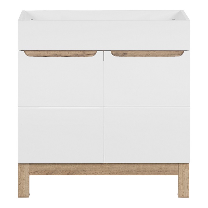 Dulap baie Comad sub chiuveta, Bali White, 2 usi, Alb, 80x45,5x84cm