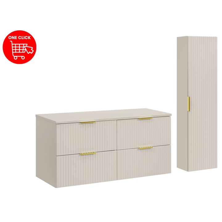 Set mobilier baie Comad, 120x46cm bej