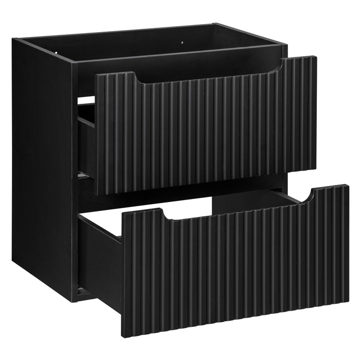 Dulap sub chiuveta Comad, 60 x 39 x 57 cm, 2 sertare, negru mat