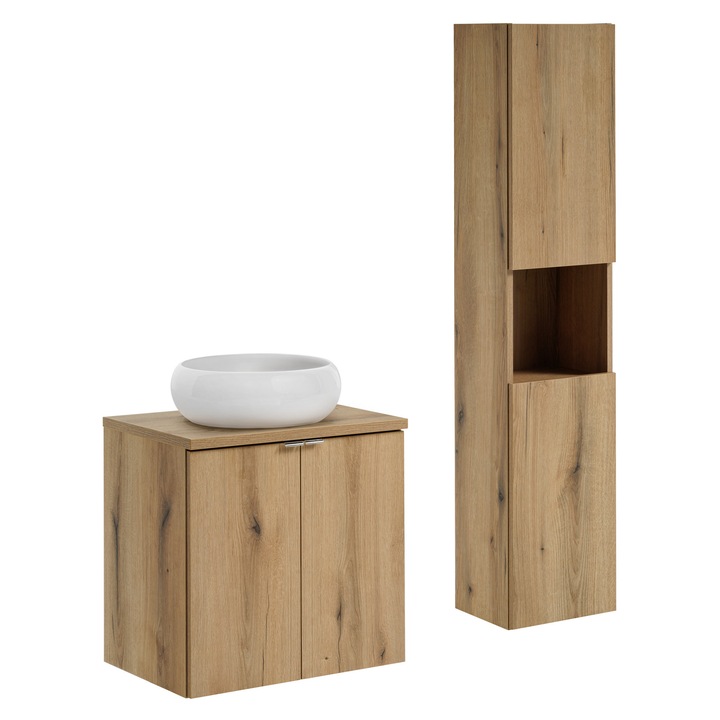 Set mobilier baie, Comad Nova Oak, 60x40cm