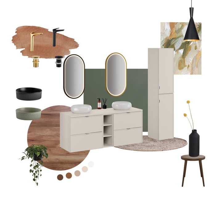 Set mobilier baie Bella Cashmere, 140x46cm