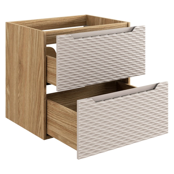 Dulap sub chiuveta Comad, 60 x 46 x 57 cm, 2 sertare, Ocean Beige, bej