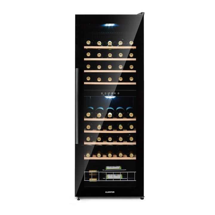 Klarstein, Barossa 54 Duo, Frigider Pentru Vin, 2 Zone, 148 Litri, 54 Sticle Cu Ecran Tactil
