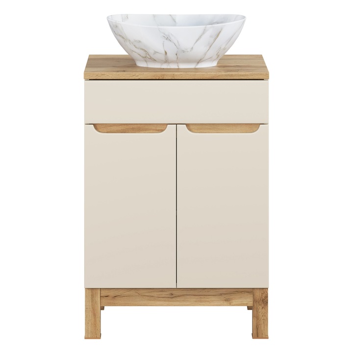 Set mobilier baie 60cm, Pati, 2 ani garantie, culoare Cashmere