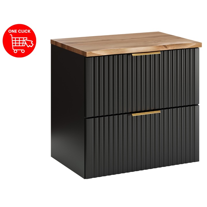 Set mobilier baie Comad Adel Black, 60x46cm