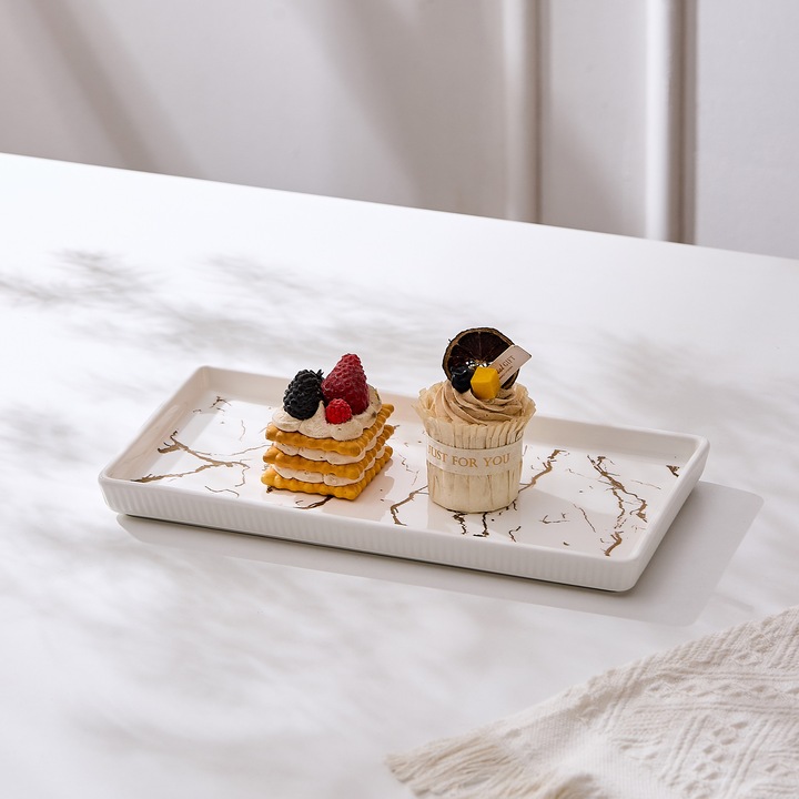 Platou de servire din portelan, 30,5 - Marble Collection