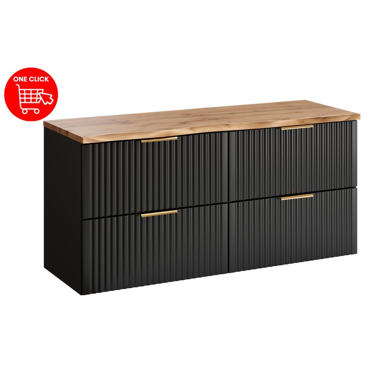 Set mobilier baie Adel Black, 120x46cm