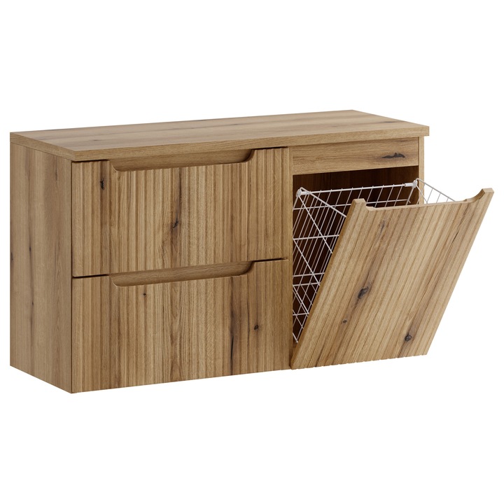 Set mobilier baie Comad, 100x40cm, cu blat si cu cos de rufe, colectia Nova Coast Evoke