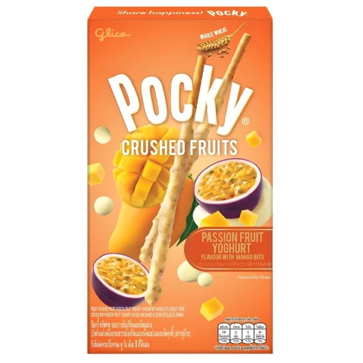 Glico Pocky Crushed Fruits Passion Fruit & Mango Yoghurt 38g THA