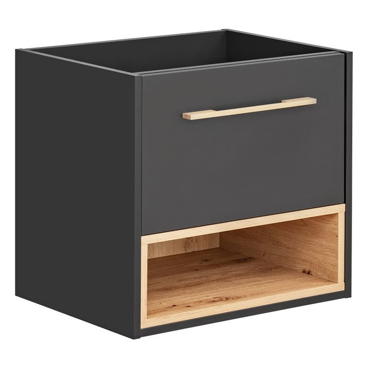 Dulap baie Comad 60cm, Borneo Cosmos, 1 sertar, gri cosmos, 60x46x57cm