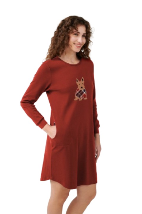 Női hálóing, Vamp, 21512, pamut, piros, 2XL