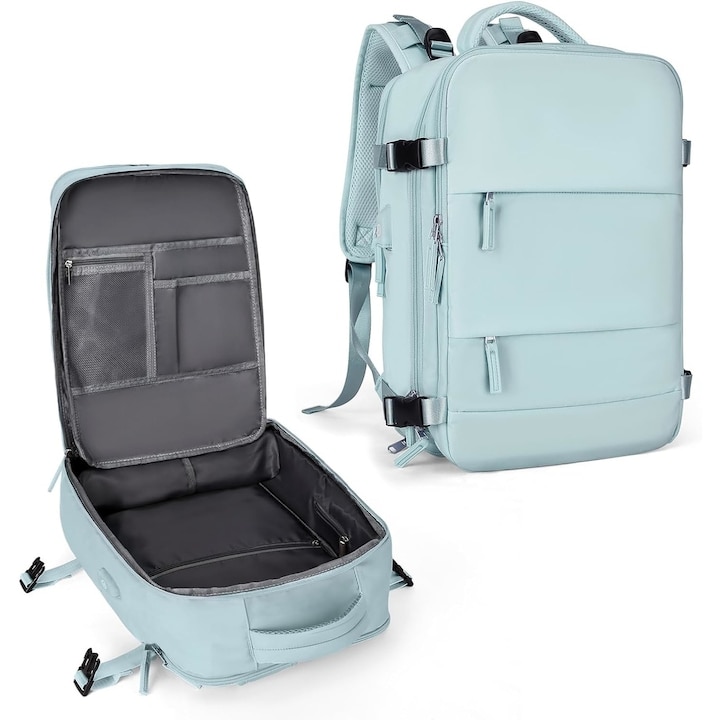 Rucsac multifunctional Cracos® 45x35x20 cm albastru deschis, compartiment captusit laptop - impermeabil