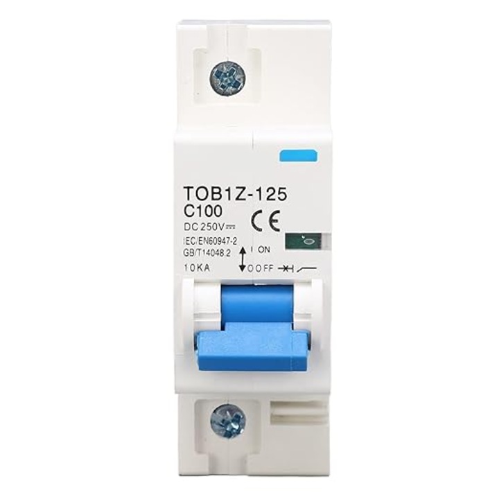 Siguranta Automata DC 100A, 1P, 250V, Montaj pe Sina DIN, Protectie Suprasarcina si Scurtcircuit pentru Sisteme Solare PV