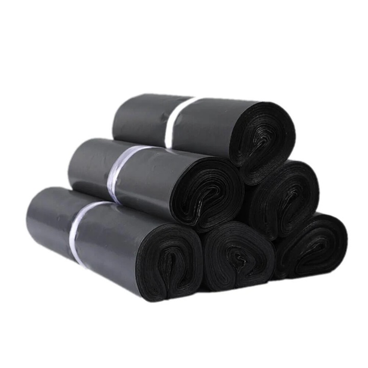 Set 100 buc Pungi Curierat 500x600 mm, 60 Microni, Negru, Polietilena PE, Autoadezive, Rezistente la Rupere, Impermeabile, DepoExpert
