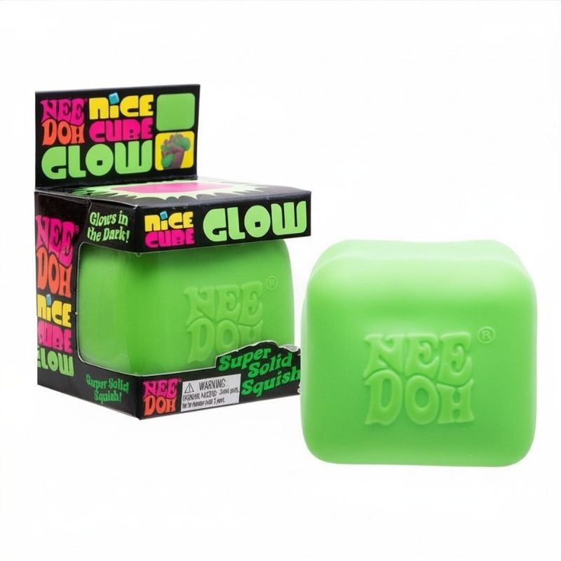 Jucarie antistres Nice Cube Gllow NeeDoh, VERDE, 5,7 cm - eMAG.ro