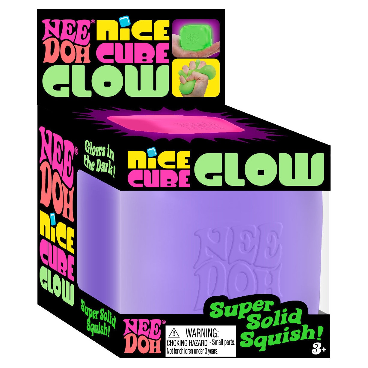 Jucarie antistres Nice Cube Gllow NeeDoh, MOV, 5,7 cm - eMAG.ro