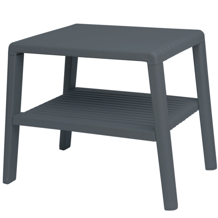 Masa gradina, GSG24, masa de cafea pentru piscina, antracit, 56x40cm, cu raft