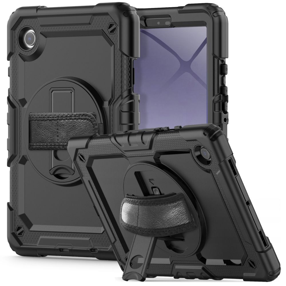 Husa tableta Tech-Protect Solid360, neagra, cu suport si curea, pentru GALAXY TAB A9 8.7 X110/X115