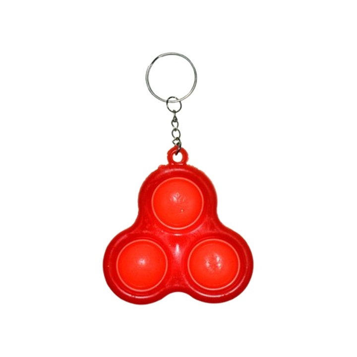 Szenzoros játék 2 az 1-ben, kulcstartó és antistressz POP IT Midex BR0703R, Piros