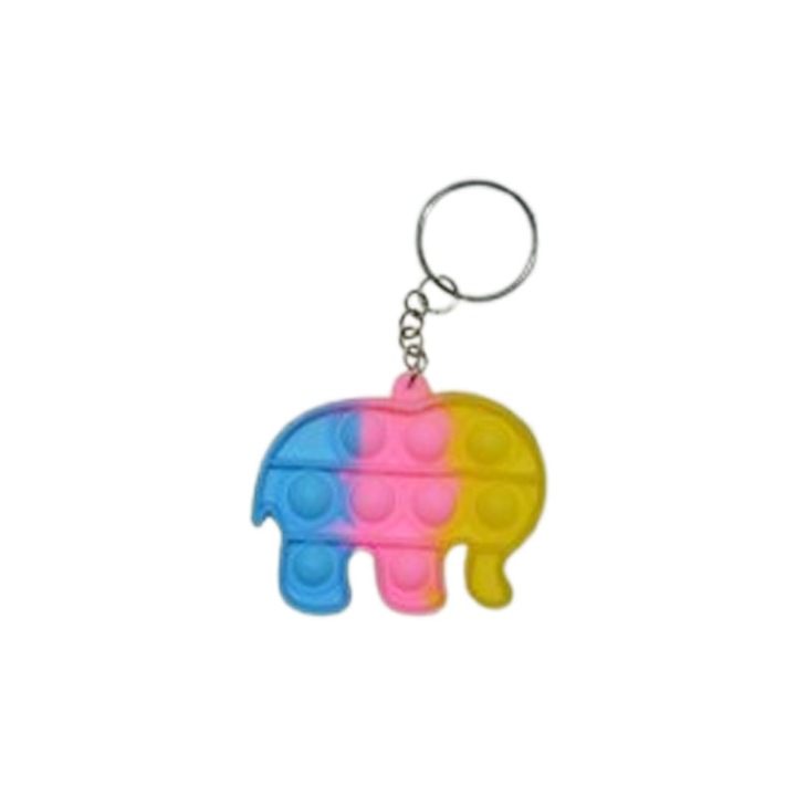 Szenzoros játék 2 az 1-ben, kulcstartó és stresszoldó POP IT Midex BR1303E, Többszínű