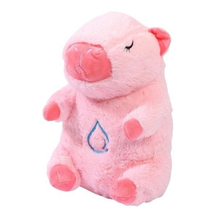 Jucărie de Plus Interactivă Capybara, Respiră și Emite Sunete, Roz