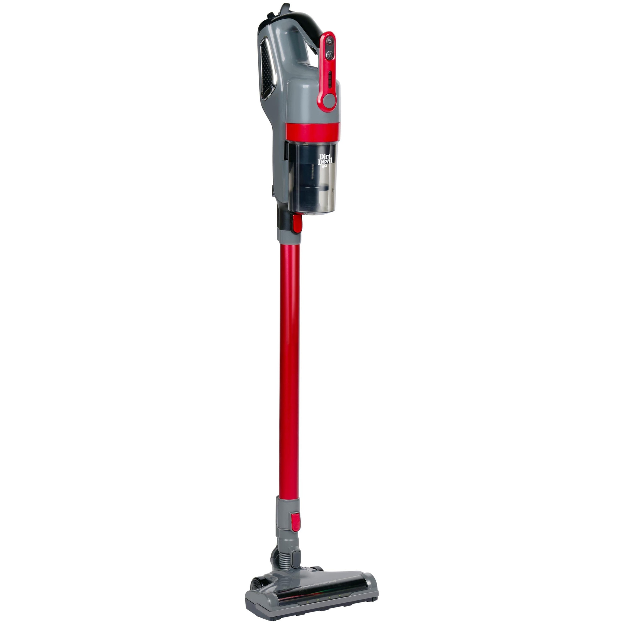 Aspirator vertical 2in1 Dirt Devil DD9008, 2 viteze, Alimentare pe baterii, Recipient 400ml, 130 W, Rosu/Gri