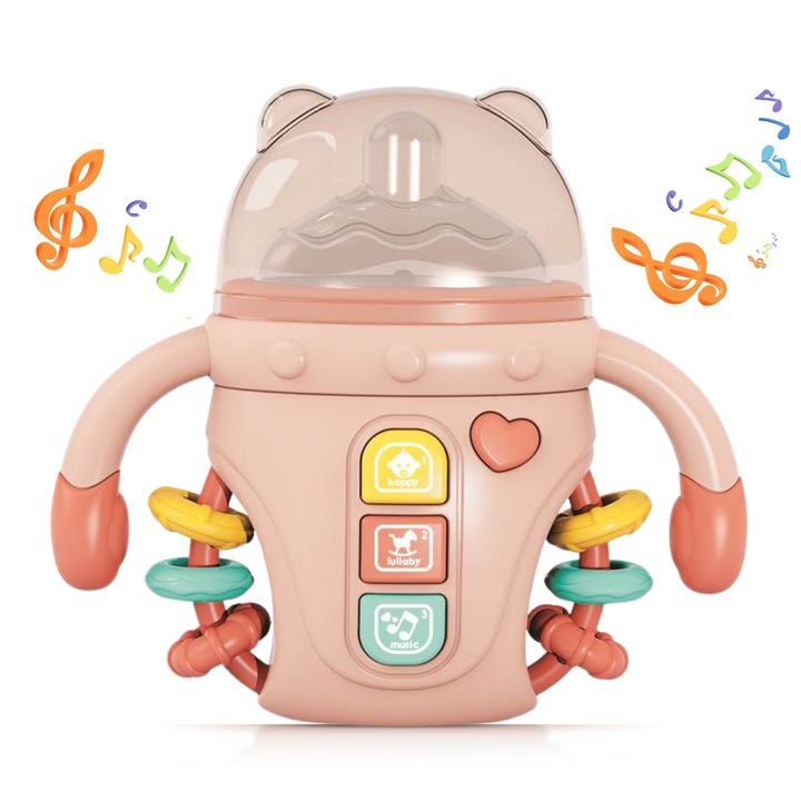 Интерактивна играчка за зъби, розова, 18 месеца