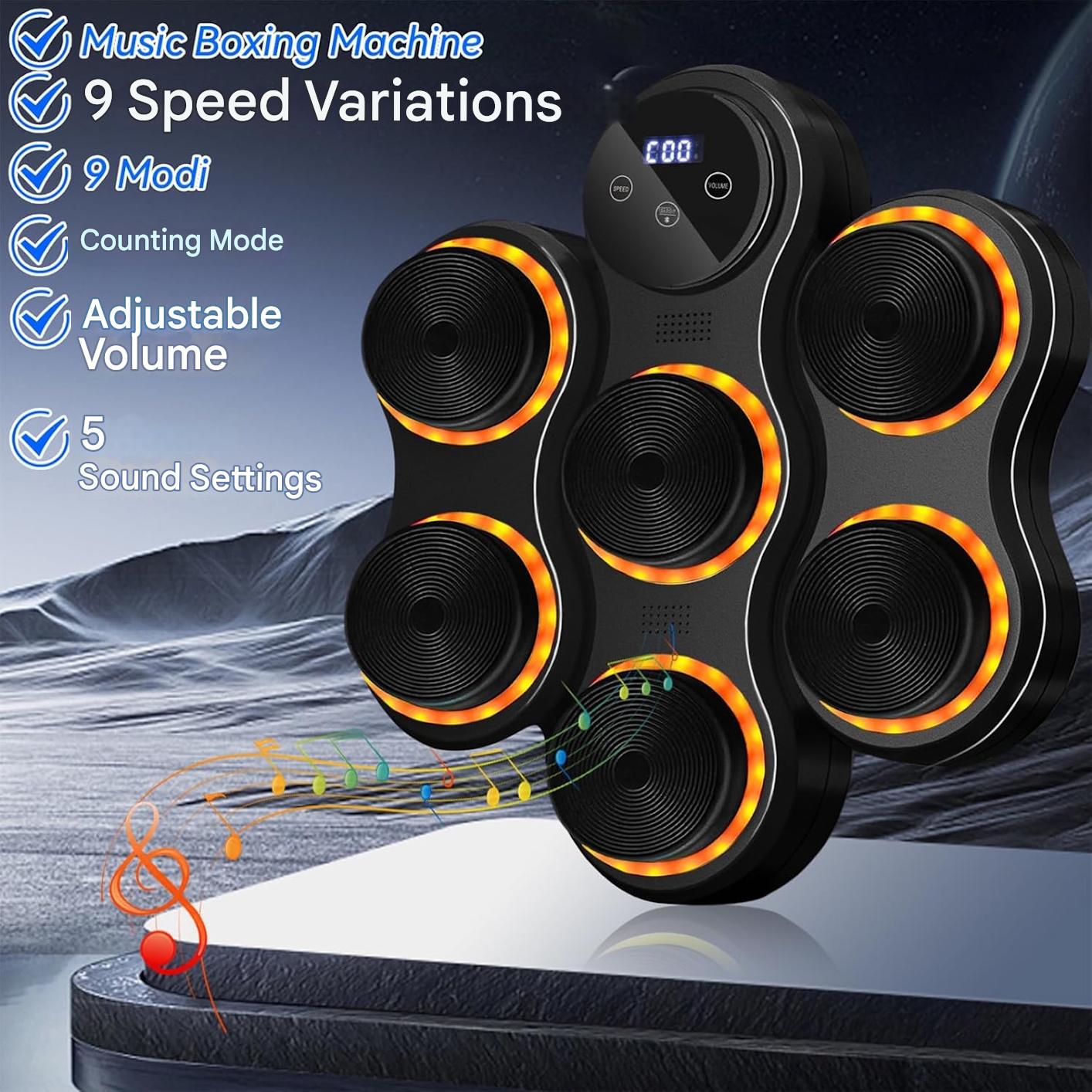 Aparat de box muzical electronic cu LED, 9 moduri de viteza si mod de ...