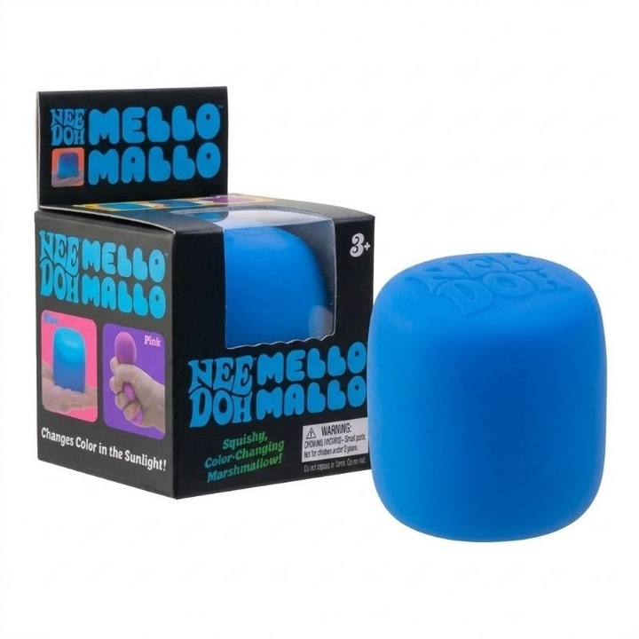 Jucarie antistres NeeDoh Marshmallow Color Change, jucarie senzoriala squishy pentru copii si adulti, ALBASTRU, 5.7 cm