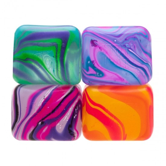 Jucarie antistres NeeDoh Cosmic Cube Verde−Albastru, cub