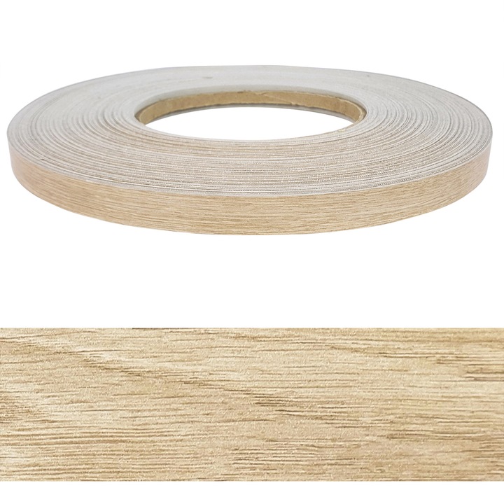 Banda pentru mobilier, vanzare la metru, 2 x 100 cm, DecoMeister®, Model Stejar uns, OM290-002-0100