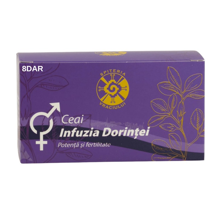 Ceai pentru Libido si Stimulare Sexuala la Barbati si Femei, Energie si Vitalitate Intima, 10 Plante Adaptogene, 25 g Infuzia Dorintei