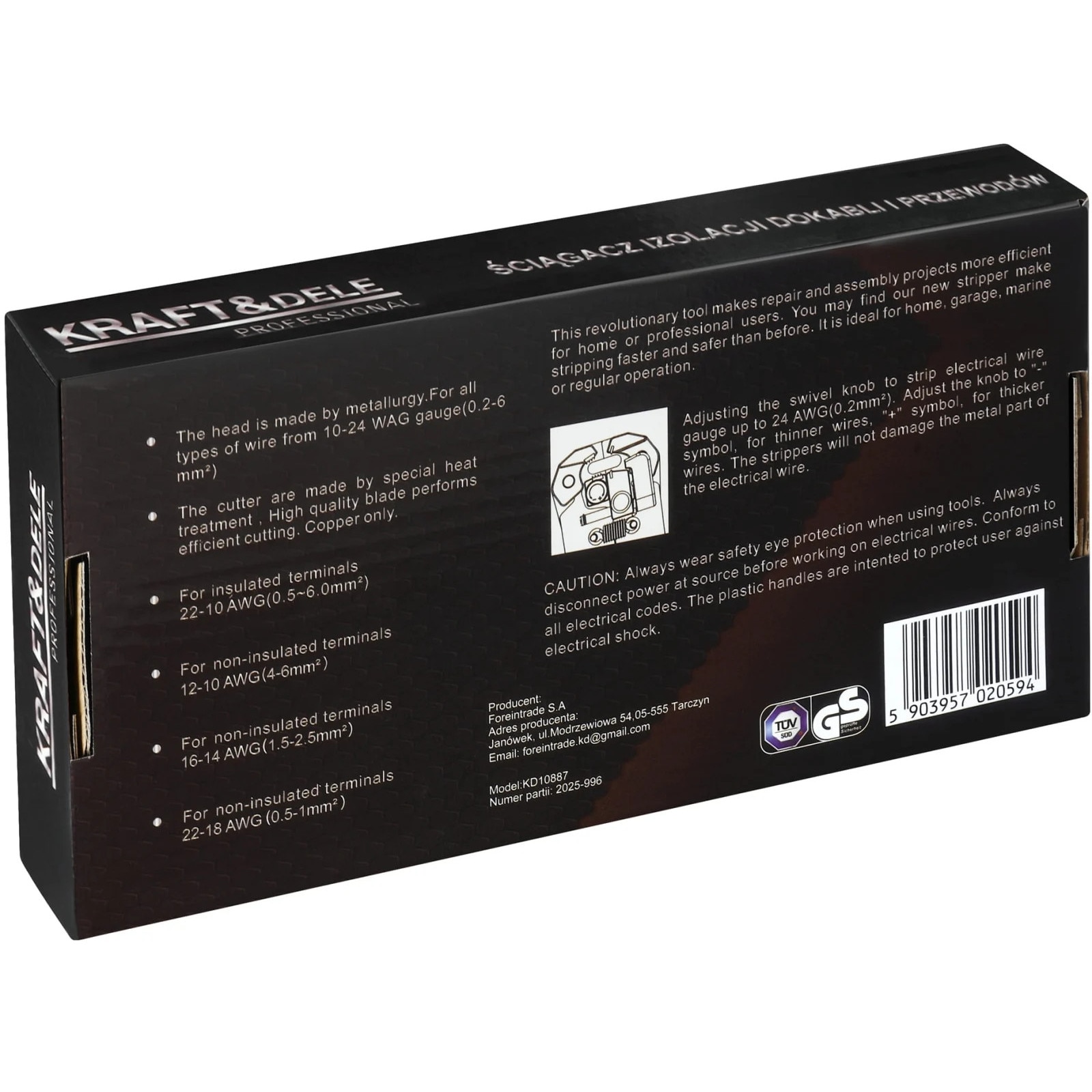 Cleste automat dezizolat cabluri 0.05-10mm2 cu limitator si