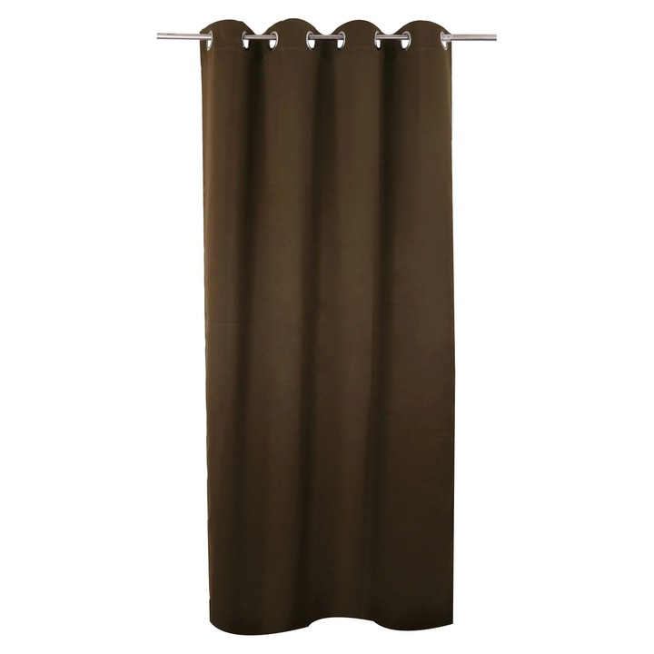 Draperie Caressa, DS13-17, poliester, maro, semiopac, 140 x 245 cm
