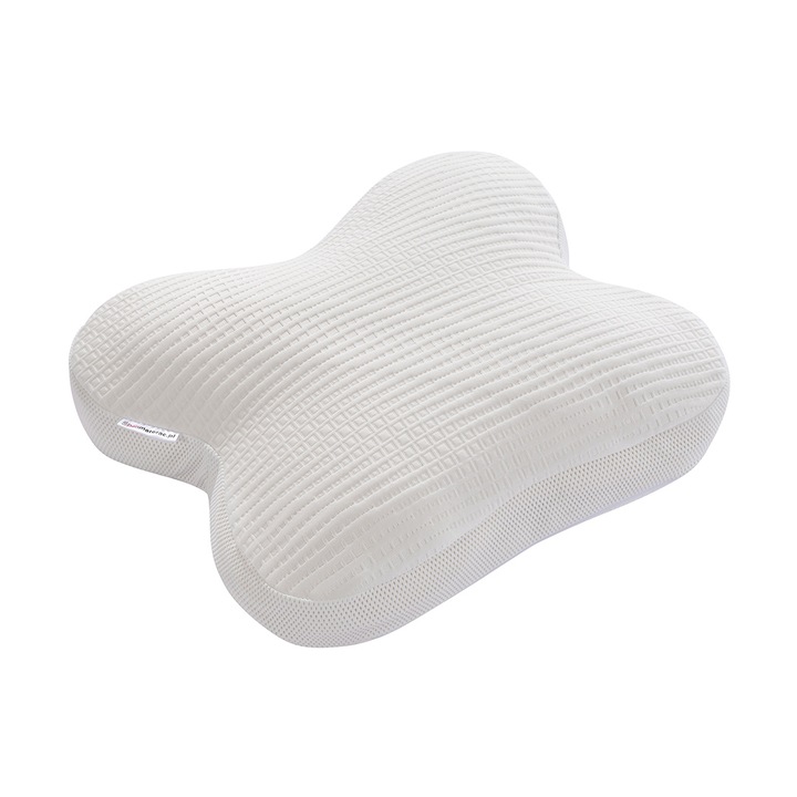 Perna ergonomica Hug Me Pan Materac 47x56x12 cm, spuma ajustabila + Visco + husa Micro Tencel