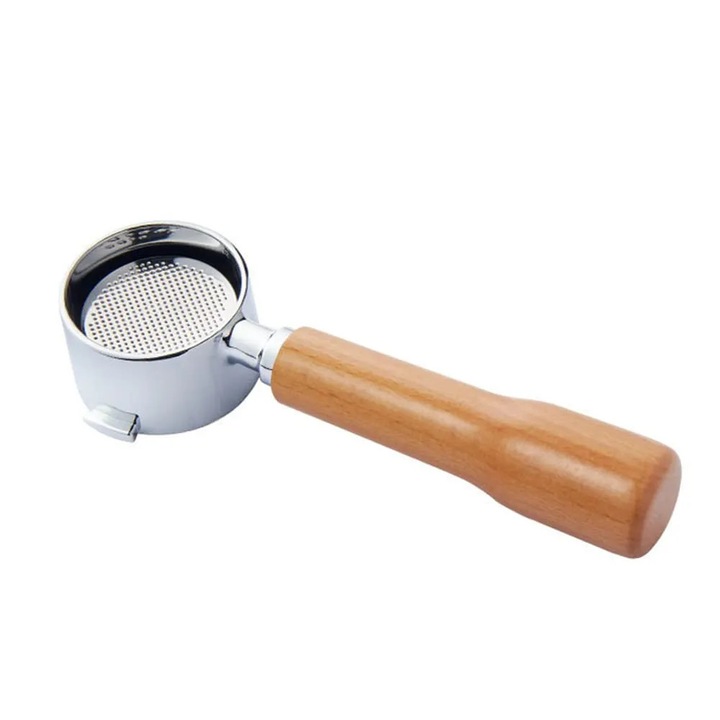 Portafiltru cafea 51mm inox pentru De'Longhi ECP35.31 cu maner din fag – 51mm