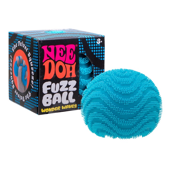 Jucarie antistres Fuzz Ball NeeDoh, 6, 3 cm ALBASTRU