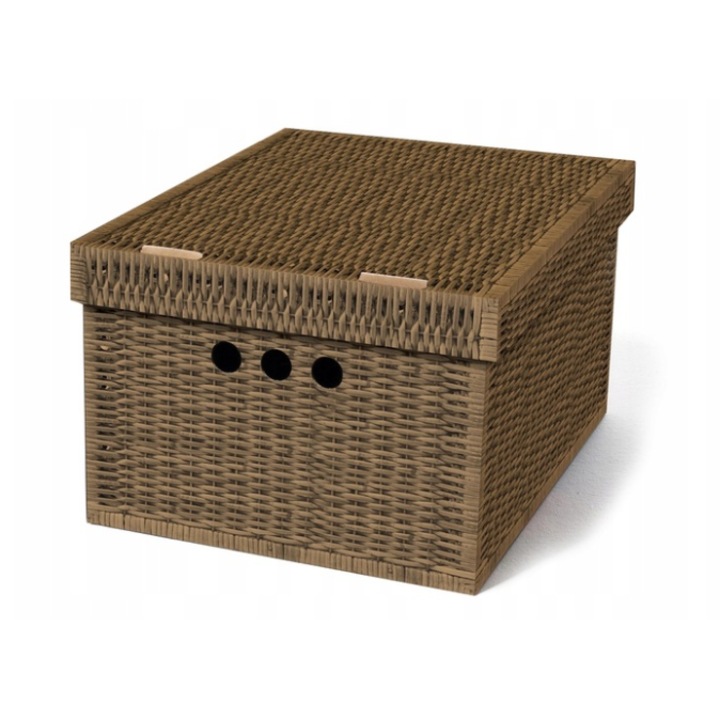 Cutie depozitare decorativa A4, DekorHome, wiklina, 34x25,5x18,5cm, culoare bruna