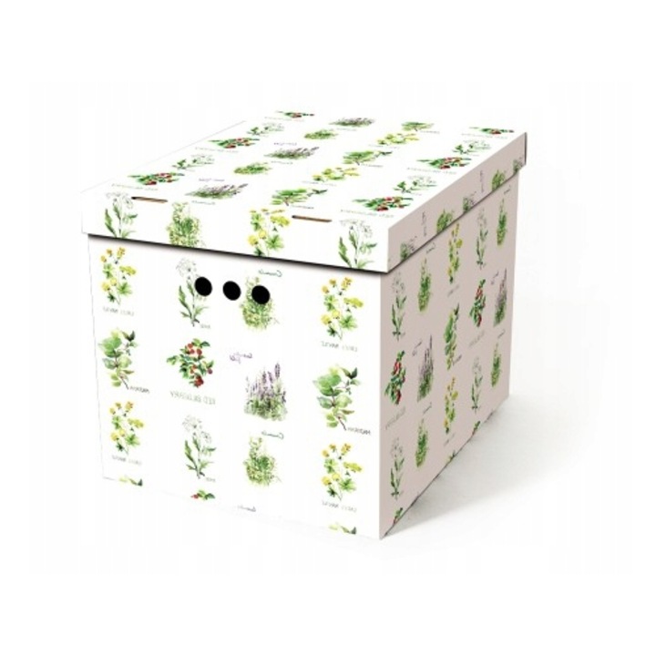 Cutie depozitare decorativa Ziola XL, 44,8x33,2x32,8cm, carton, multicolor, pentru organizare