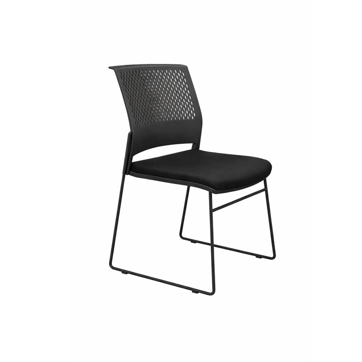 Scaun birou, kronsit, EVO, spatar ventilat, sezut tapitat, negru